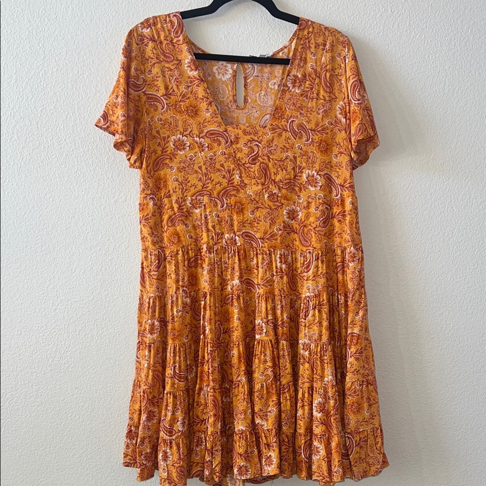 Patrons of Peace Paisley Orange Mini Dress